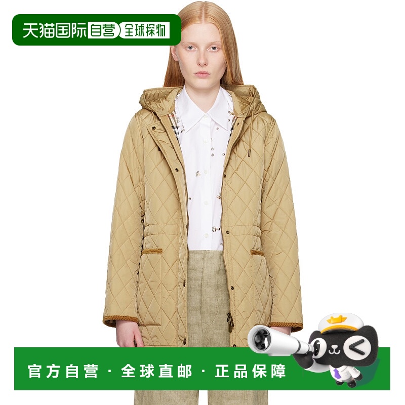 1h可退 潮奢 Burberry 巴宝莉 女士 米色绗缝连帽夹克 8113841