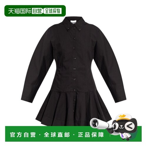 GANNI 女士连衣裙 W1001099 AW2025 黑色 长袖连衣裙