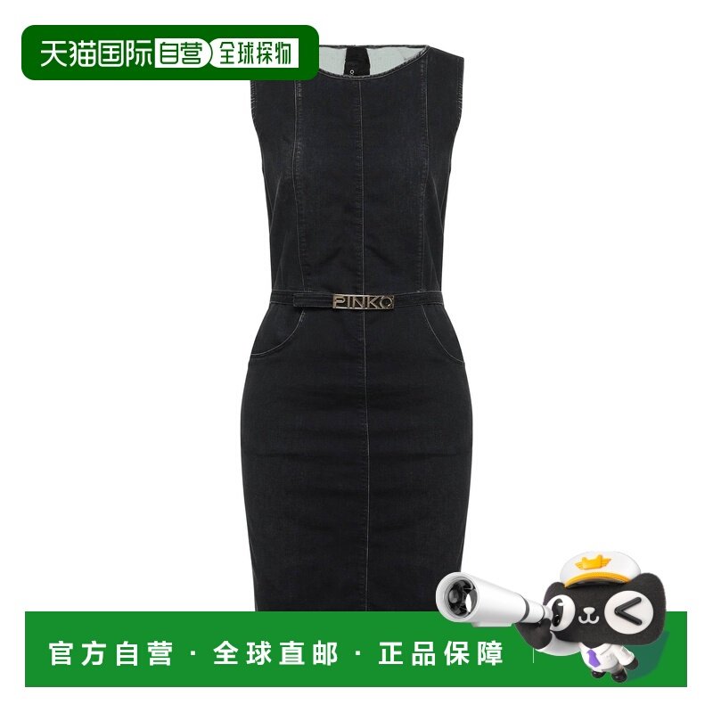 1h可退 潮奢 Pinko 品高 女士 牛仔连衣裙 black黑色 舒适时尚