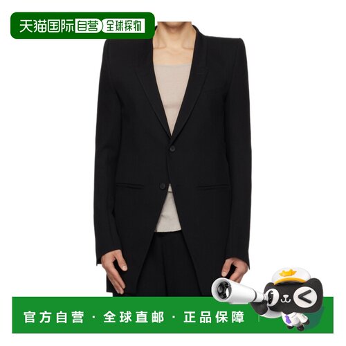 RICK OWENS 男士西服 RU01F2733WT09 SS2026 黑色 低尖领西装外套