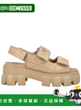 PRADA 女士凉鞋 1X439N038F0036 SS2025 黄色 Monolith 厚底凉鞋