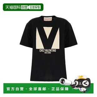 潮奢 黑色棉质T恤 Valentino 女士 6B3MG24H95W 华伦天奴 1h可退