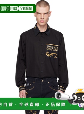 1h可退 潮奢 Versace Jeans 范思哲 男士 黑色 Chrome Couture 衬