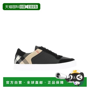 80241241 SS2024 黑色 BURBERRY 麂皮拼 运动鞋 皮革 House 男士