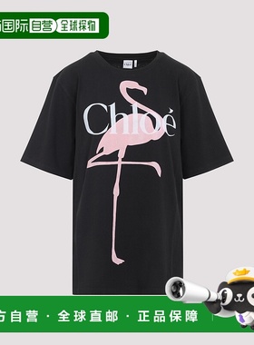 CHLOÉ 女士T恤 CH26SJH20807070 SS2026 黑色 棉质针织大号LOGO T