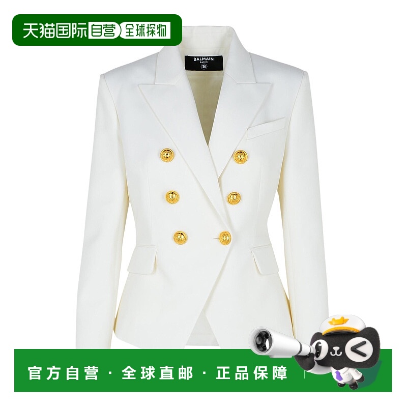 BALMAIN 女士西服 EF1SG009WC090FA SS2025 白色 长袖西装外套
