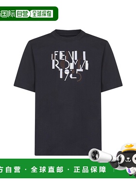 FENDI 男士T恤 FY0936AVOHF0PTH AW2025 蓝色 短袖T恤
