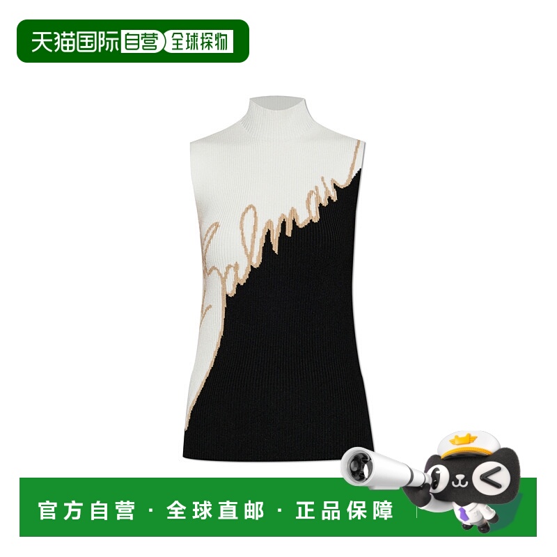 1h可退 BALMAIN 女士针织毛衣 EF1AG267KI12EMY SS2025 黑色