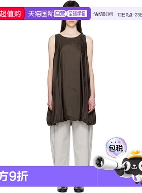 1h可退 潮奢 AMOMENTO 女士 棕色 Nylon Volume 连衣裙 AM25SSW04