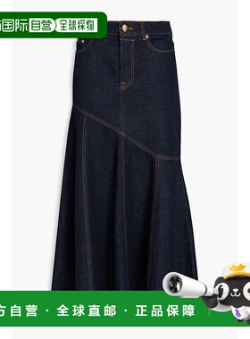 1h可退 潮奢 ZIMMERMANN 女士 牛仔中长半身裙 1627SF241NIGHTSKY