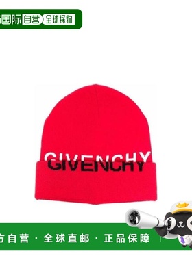 GIVENCHY 男童围巾 H21047991 AW2024 红色 logo印花针织套头帽