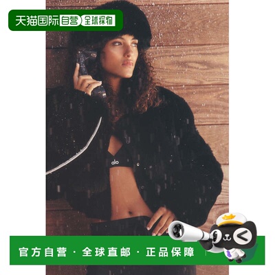 alo yoga Faux Fur Chic Cropped Jacket 长袖舒适圆领短款皮草 w