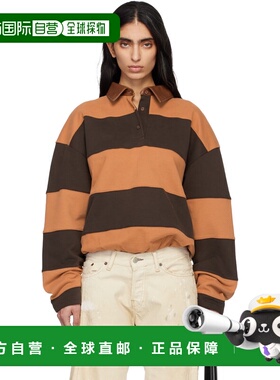 潮奢 Acne Studios 艾克妮 女士 棕色条纹 Polo 衫 AI0183CY7Brow