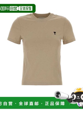 Ami Paris 女士T恤 FTS347724229 AW2025 驼色 圆领短袖T恤