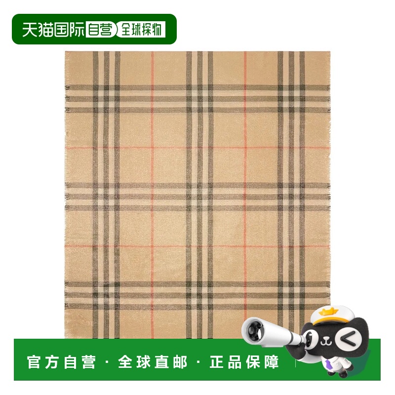 1h可退 潮奢 Burberry 巴宝莉 女士 格纹毛边围巾 8106063博柏利