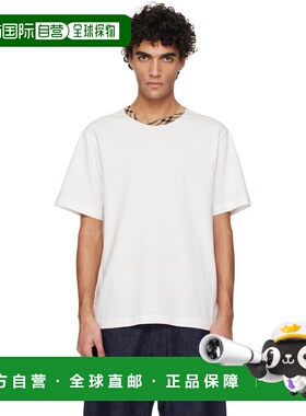 1h可退 潮奢 Burberry 巴宝莉 男士 灰白色 Check Trim Cotton T