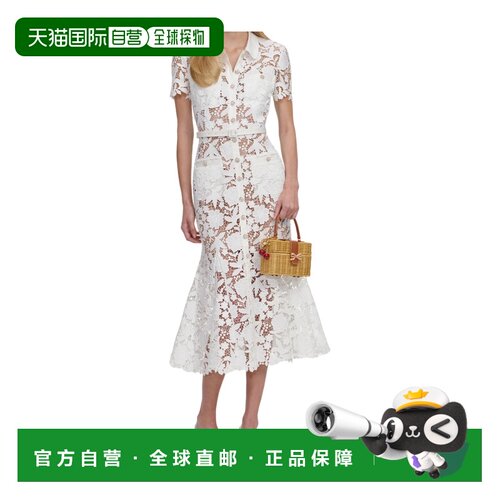 SELF-PORTRAIT 女士连衣裙 SS26096MW SS2026 花色 蕾丝领中长连