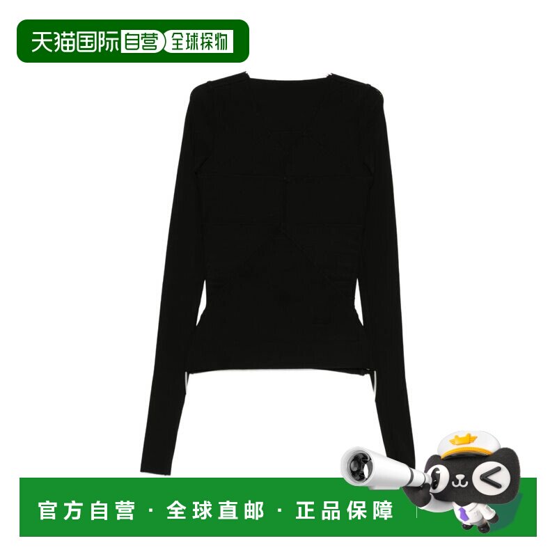 RICK OWENS 女士T恤 RO01F6277JSV09 SS2026 黑色 - 实物图