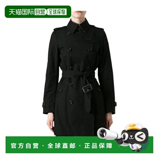 BURBERRY 黑色 女士外套 AW2021 徽标风衣 38860981 1h可退