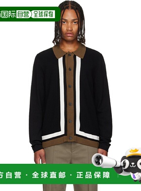 1h可退 潮奢 boss 雨果 男士 黑色 Button-Up Striped 开衫 50543