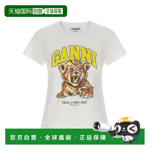 GANNI 女士T恤 A1050258151 AW2026 白色 Basic Cotton Jersey Ba