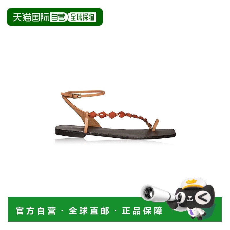 1h可退 潮奢 JOHANNA ORTIZ 女士 Dazzling Crest 珠饰皮质凉鞋