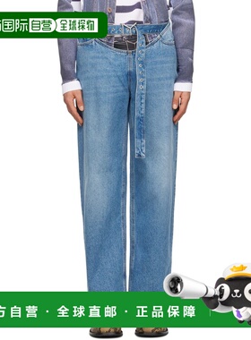 1h可退 潮奢 Y PROJECT 男士 蓝色 Y-Belt Arc 牛仔裤 JEAN43S24F