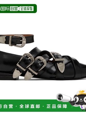 1h可退 潮奢 Toga Pulla 女士 黑色 Cross Strap Polido 芭蕾鞋 F