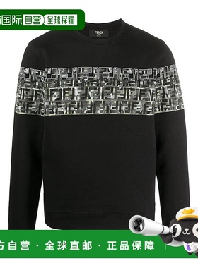 FENDI 男士针织毛衣 FAF535ABTTF0QA1  AW2022黑色长袖卫衣