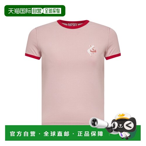 DIESEL 女士T恤 A219190QHHA33L SS2026 卡其色 T-shirt in coton