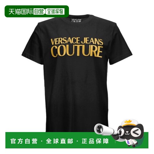 VERSACE 男士T恤 80GAHT00CJ00TG89 SS2026 黑色 圆领T恤短袖上衣