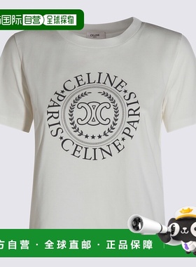 CELINE 女士T恤 RX0AR507Z01MA CO 白色 Cotton T-shirt with log