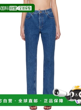 1h可退 潮奢 Balmain 巴尔曼 女士 蓝色 Boot Cut 牛仔裤 GF1MI07