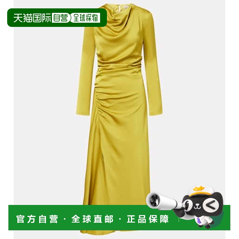 1h可退 潮奢 Simkhai 女士 Odessa 垂褶褶皱缎面中长连衣裙