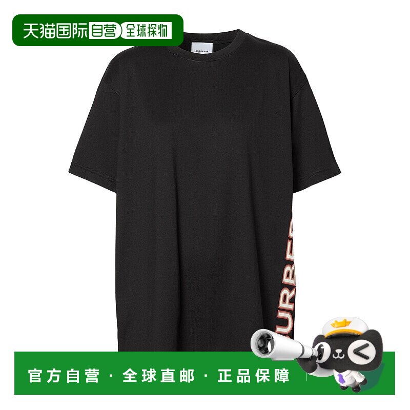 BURBERRY 女士衬衫 80373821 SS2023 黑色 logo印花短袖T恤