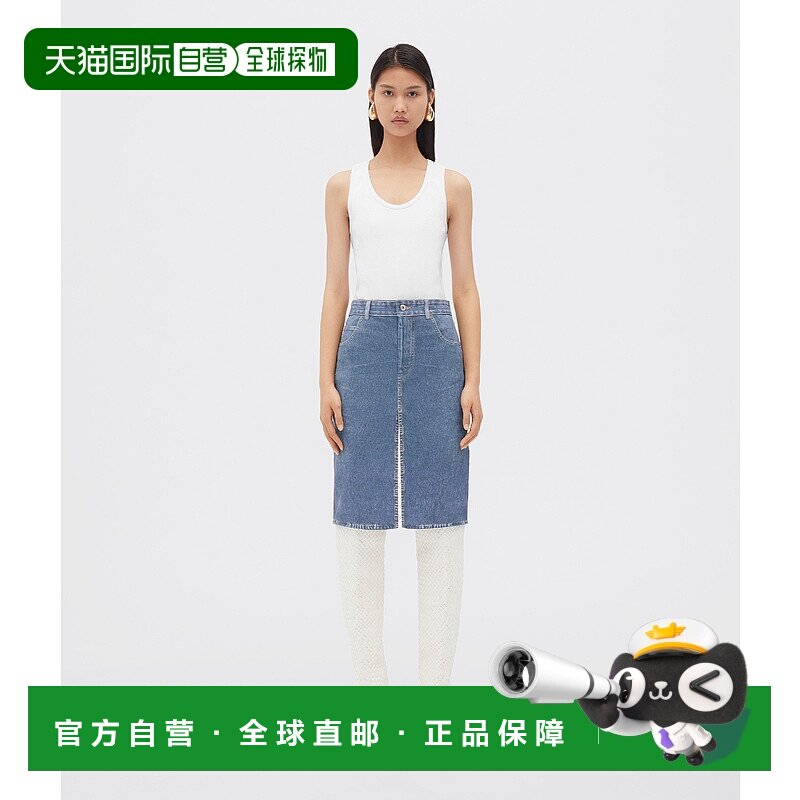 BOTTEGA VENETA 女士半身裙 715236V2BC04600 AW2022a字裙 - 实物图