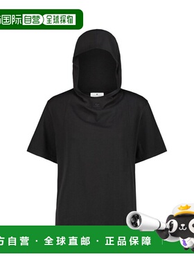 1h可退 潮奢 Courreges 女士 黑色连帽 T恤 424JTS159JS0175