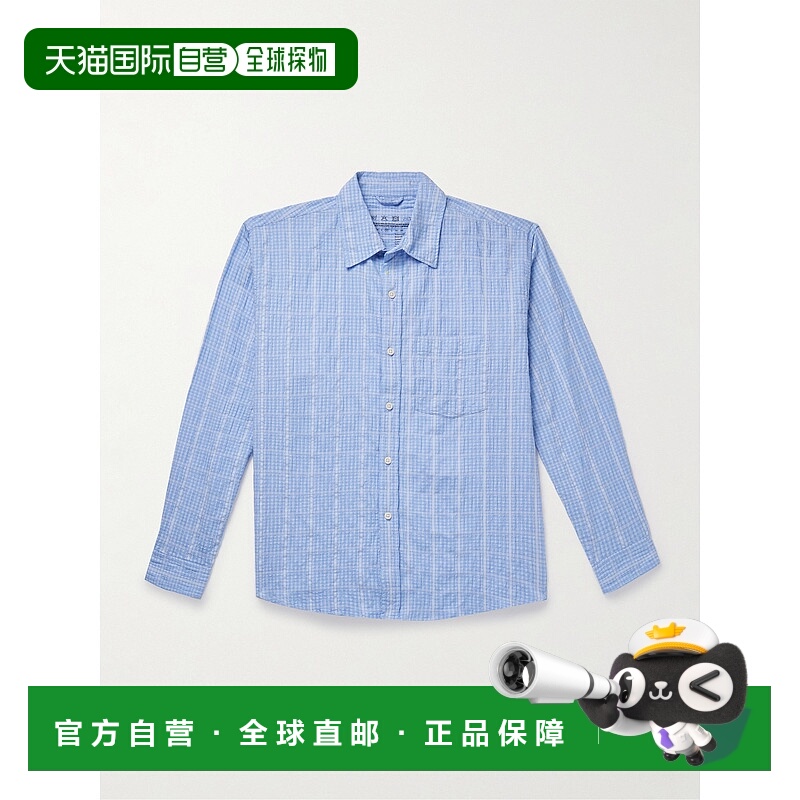 1h可退 潮奢 Mfpen 男士 行政格纹棉质泡泡纱衬衫 M125008TEXTURE