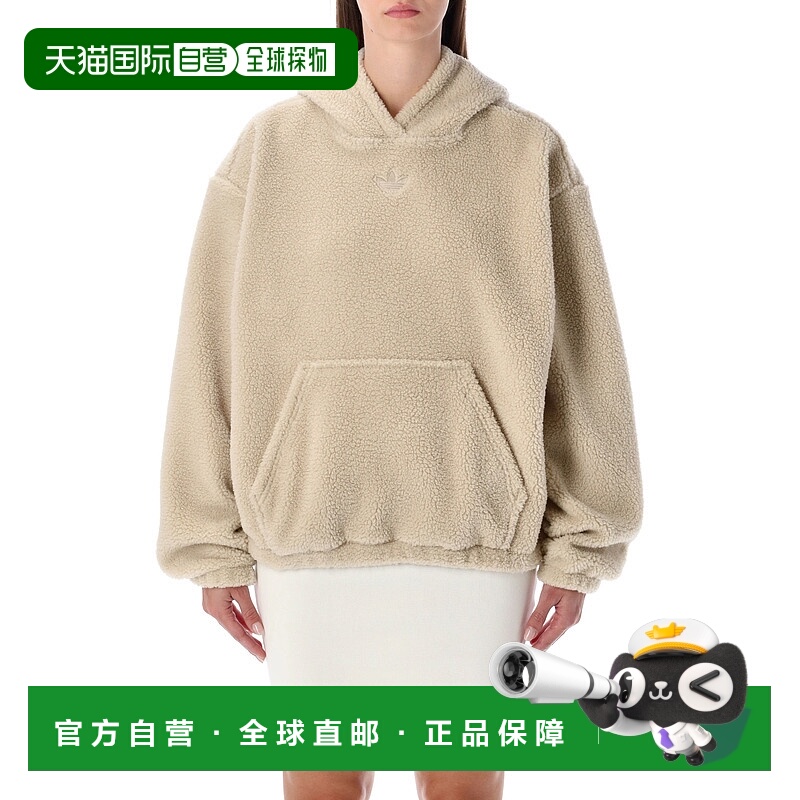 1h可退 潮奢 Adidas Originals 女士 teddy 浅褐色连帽衫 JW6061C
