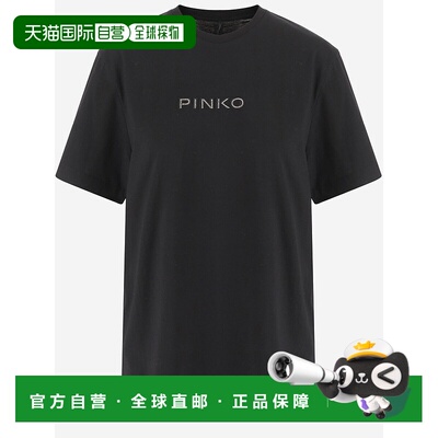 PINKO 女士T恤 105526A2RMZ99 AW2025 黑色 Strepitoso T-Shirt