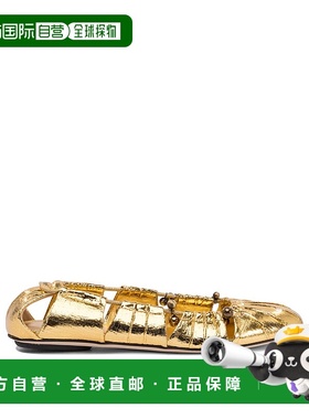 CHLOÉ 女士芭蕾乐福鞋 C25S08JQO9DA SS2025 金色 镂空芭蕾舞平底