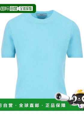 PRADA 女士针织毛衣 P24I2R15O5F0076 AW2024 蓝色 短袖毛衣