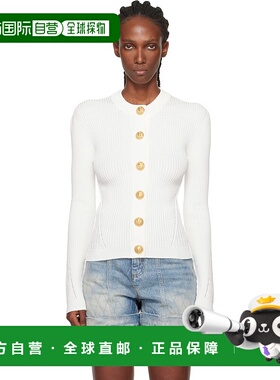 1h可退 潮奢 Balmain 巴尔曼 女士 白色 Fine Knit 开衫 FF0KL191