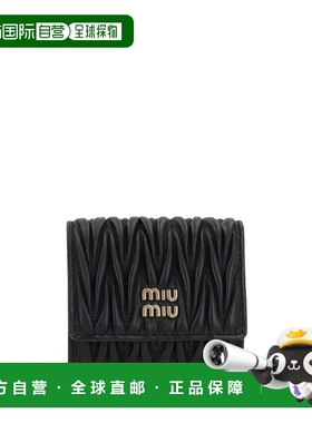 MIU MIU 女士钱包 5MH033AFPPF0002 SS2025 黑色 PORTAFOGLI