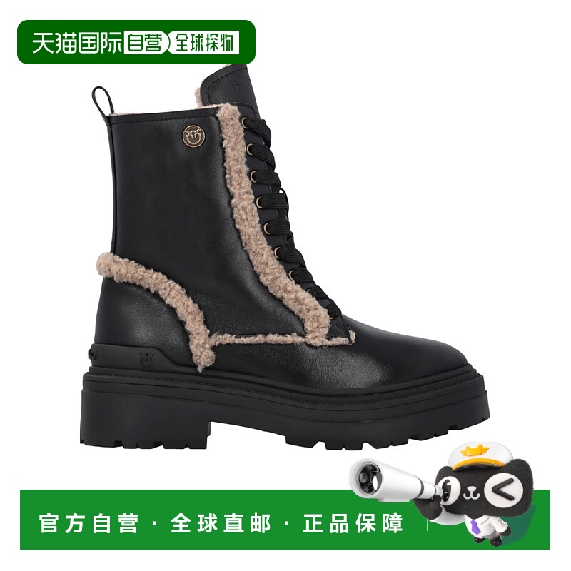 1h可退 PINKO 女士靴子 SD0405P093Z99 AW2025 黑色 Mia 踝靴