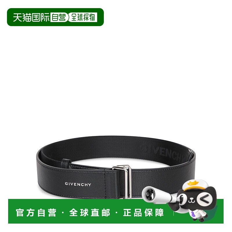 1h可退 GIVENCHY 男士腰带 BK407EK216001 AW2025 黑色 徽标腰带
