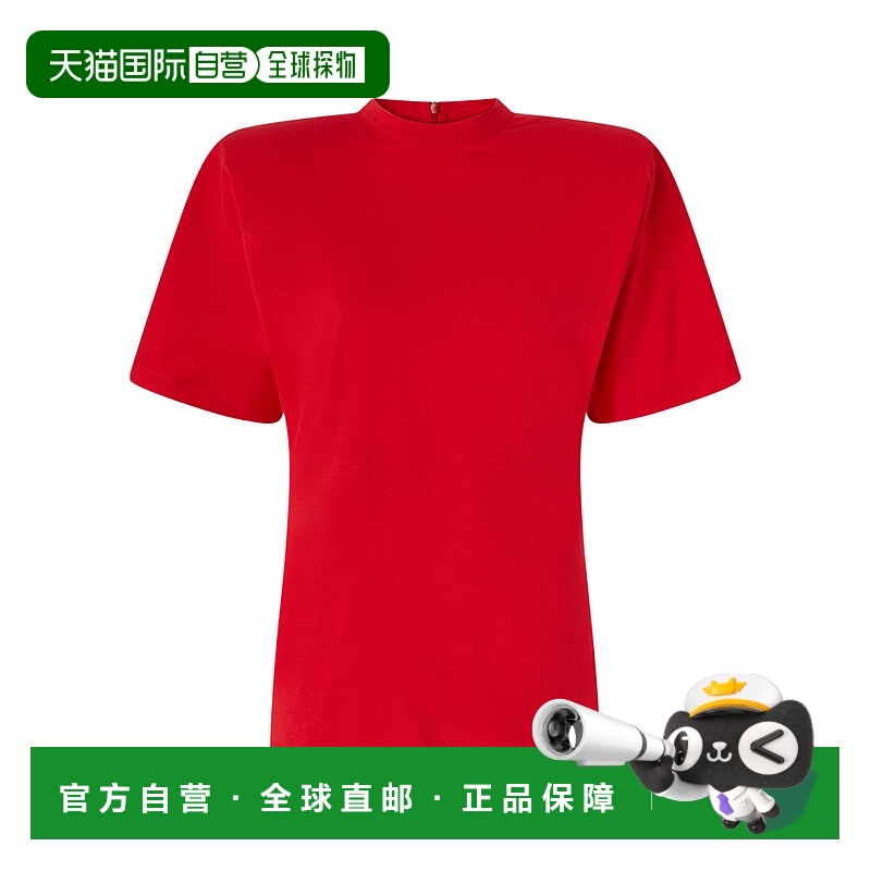 1h可退 PINKO 女士T恤 105217A2M2RA1 SS2025 红色 短袖罩衫