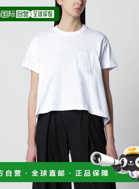 1h可退 潮奢 Sacai 女士 白色短款棉质T恤 2608349CO101