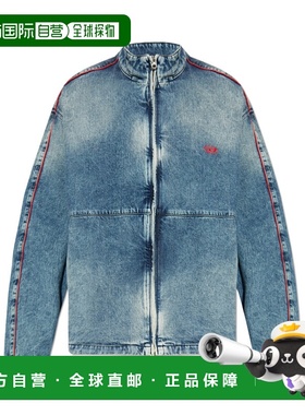 DIESEL 男士夹克 A163420ABCP01 SS2025 蓝色 水洗牛仔夹克