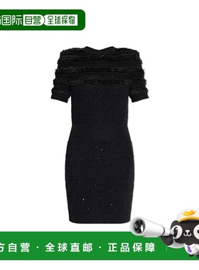 BALMAIN 女士连衣裙 FF1R6145KI740PA AW2025 黑色 Dress with sh